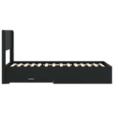 Bed Frame with Storage and Headboard Black 75 x 190 cm 3414524