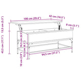 Coffee Table Brown Oak 100x50x45 cm Engineered Wood and Metal 845400