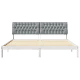 Bed Frame with Upholstered Headboard White 200 x 200 cm 3394382
