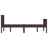 Bed Frame without Mattress Dark Brown Solid Pinewood 120x200 cm 283234