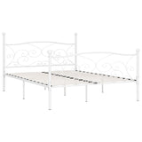 Bed Frame without Mattress with Slatted Base White Metal 200x200 cm 284453