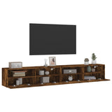 TV Wall Cabinets 2 pcs Smoked Oak 100x30x30 cm Engineered Wood 836891