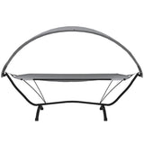 Outdoor Lounge Bed with Canopy Grey Steel and Oxford Fabric 317600