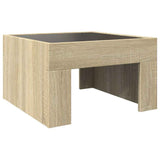 Coffee Table with Infinity LED Sonoma Oak 50x50x30 cm 847604