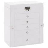 Jewellery Box 6-Layer with Mirror Lockable White 4103564