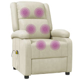 Massage Chair Cream White Faux Leather 340163