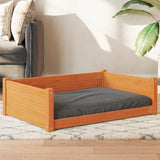 Dog Bed Wax Brown 95.5x65.5x28 cm Solid Wood Pine 844465