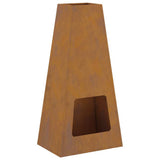 Fire Pit Brown 50 x 35 x 100 cm Weathering Steel 859005