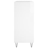Record Cabinet High Gloss White 84.5x38x89 cm Engineered Wood 831774
