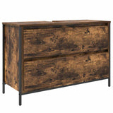 Bathroom Furniture Set 3 pcs Smoked Oak Engineered Wood 3328361