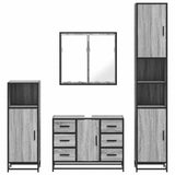 4 Piece Bathroom Furniture Set Grey Sonoma Engineered Wood 3301203