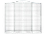 Arched Gabion Baskets 4 pcs 200x50x220/240 cm Galvanised Iron 3145768