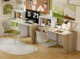 Computer Desk, Office Desk with Bookshelf, File Drawer and Legal Hanging File Holders, Oak Wood T3398P551582
