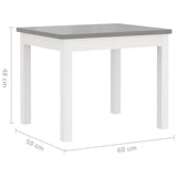 4 Piece Children Table and Chair Set White and Grey MDF 10411