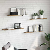 Bookshelf Board 3-Tier 4 pcs 80 x 20 x 1.5 cm Engineered Wood 875058