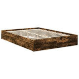 Storage Bed with Drawer Smoked Oak 140 x 190 cm Engineered Wood 3408456