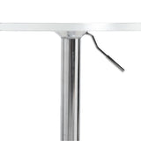 ZNTS Bar Table White 50x50x90 cm Engineered Wood and Chromed Steel 4007192