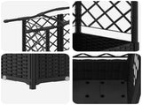 Raised Bed with Trellis and Roof Black 122 x 40 x 141 cm PP 42032536