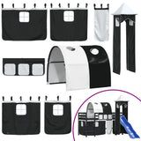 Kids' Loft Bed with Tower without Mattress White&Black 80x200cm 3207096