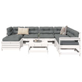 8 Piece Garden Sofa Set White Solid Wood Pine 3250597