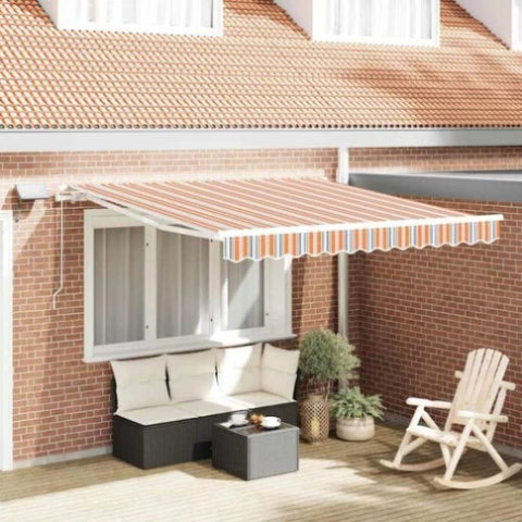 Retractable Awning with Manual Multicolour 300 x 250 cm Fabric 3329998