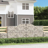 Arched Gabion Baskets 5 pcs 300x30x120/140 cm Galvanised Iron 3146542