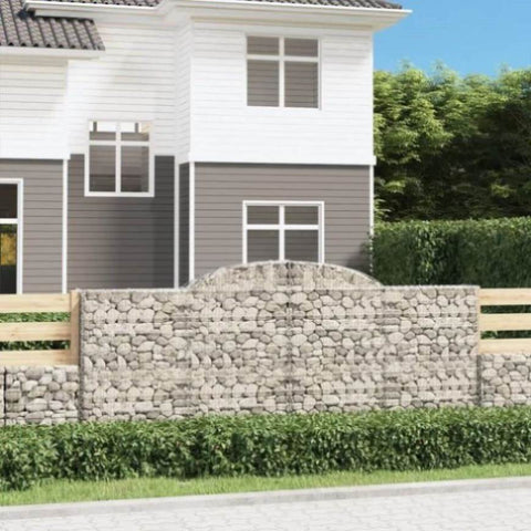 Arched Gabion Baskets 8 pcs 300x50x120/140 cm Galvanised Iron 3146725