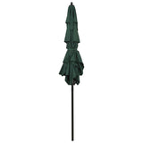 3-Tier Garden Parasol with Aluminium Pole Green 2x2 m 313845