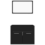 2 Piece Bathroom Furniture Set Black Engineered Wood 804783