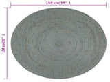 Handmade Rug Jute Round 150 cm Olive Green 133670