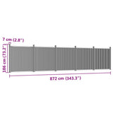 Fence Panel Grey 872x186 cm WPC 3282793