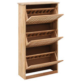 247600 Shoe Storage Cabinet 55x20x104 cm Solid Walnut Wood