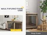 Dog Crate Furniture with Sliding Door for XL Dogs, Brown T3398P349637