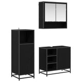 Bathroom Furniture Set 3 pcs Black Oak Engineered Wood 3402344