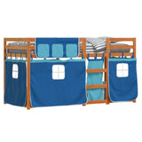 Bunk Bed without Mattress Blue 90x190 cm Single Solid Wood Pine 3283950