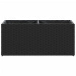 ZNTS Garden Planter with 2 Pots Black 72x30x32 cm Poly Rattan 366422