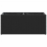ZNTS Garden Planter with 2 Pots Black 72x30x32 cm Poly Rattan 366422