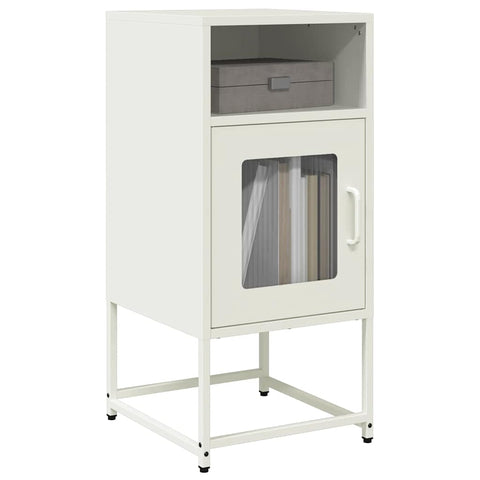 ZNTS Bedside Cabinet White 36x39x78 cm Cold-rolled Steel 853415