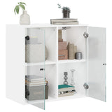 Wall Cabinet with Glass Doors White 68x37x68.5 cm 836490