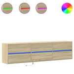 TV Wall Cabinet with LED Sonoma Oak 180x31x45 cm 3307935