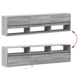 TV Wall Cabinet with LED Grey Sonoma 180x31x45 cm 3307945