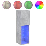 TV Cabinet with LED Lights Concrete Grey 30.5x30x102 cm 837021