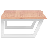 Basin Shelf Wall Mounted Steel and Solid Wood Oak 3302614