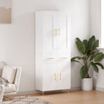 Highboard White 69.5x34x180 cm Engineered Wood 3199865
