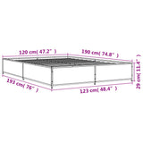 Bed Frame without Mattress Sonoma Oak 120x190 cm Small Double 3279863