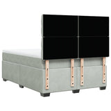 Box Spring Bed with Mattress Light Grey 140x190 cm Velvet 3290912