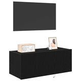 TV Wall Cabinet Black Oak 80 x 35 x 31 cm Engineered Wood 863108
