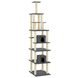 Cat Tree with Sisal Scratching Posts Dark Grey 216 cm 171529