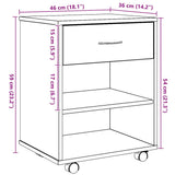 Rolling Cabinet Artisan Oak 46x36x59 cm Engineered Wood 856661