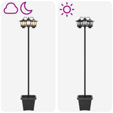 3-Head Lamp Post with Planter Black 32 x 32 x 188 cm 42042696